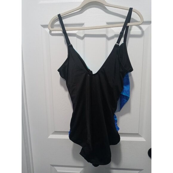 Embrace Your Curves By Miracle Brands® Women's Size 1X Makenna One Piece Blue - Picture 2 of 8